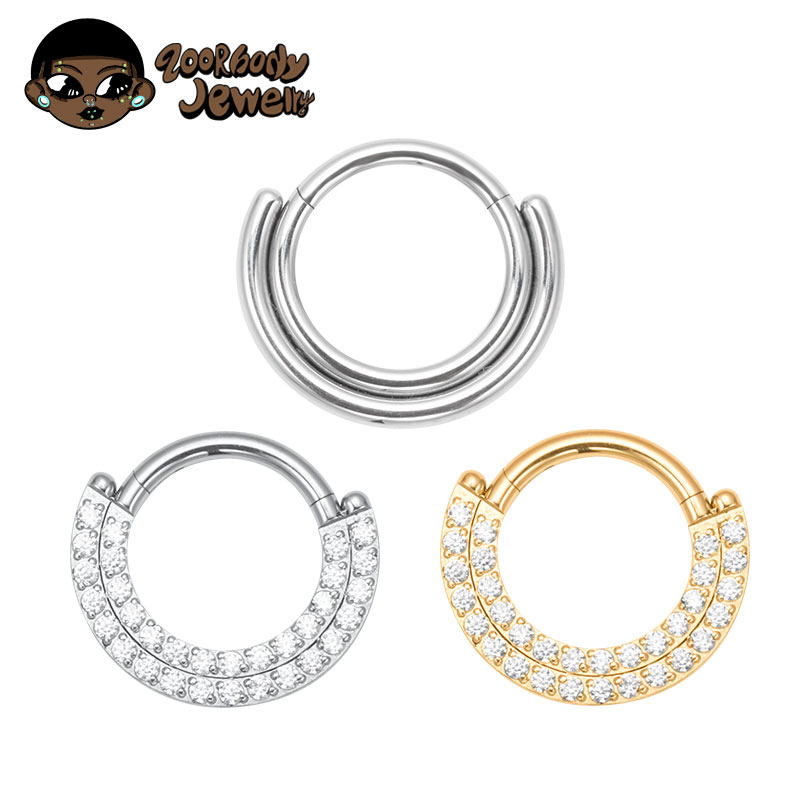 Belly Bar Titanium - ASTM F136 Titanium Clicker Septum Nose