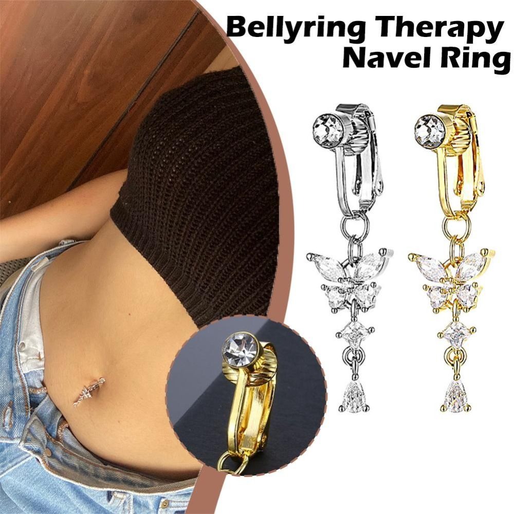 Body Jewelry Belly Button Rings - Butterfly Design Clip on Belly Button