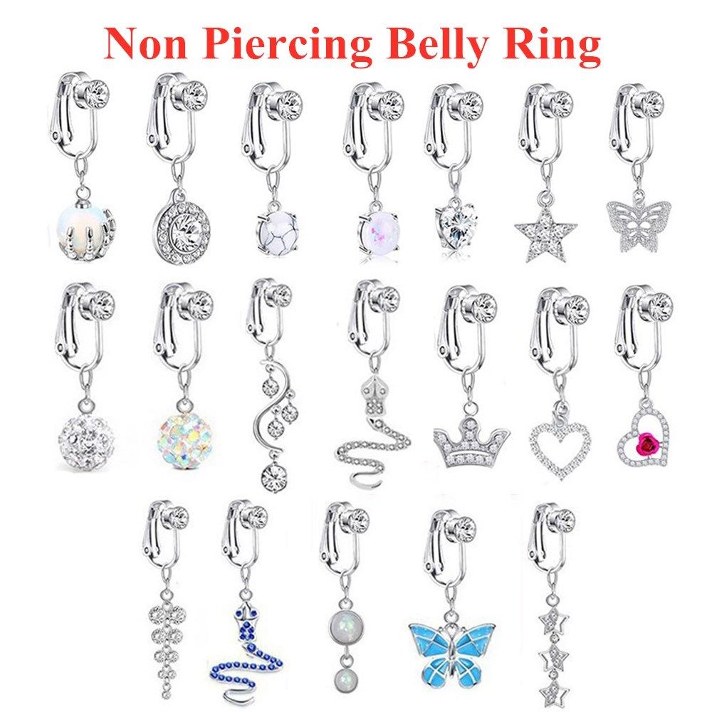 Fashion Women Clip On Earrings - Body Jewelry Belly Button Rings 评论和价格