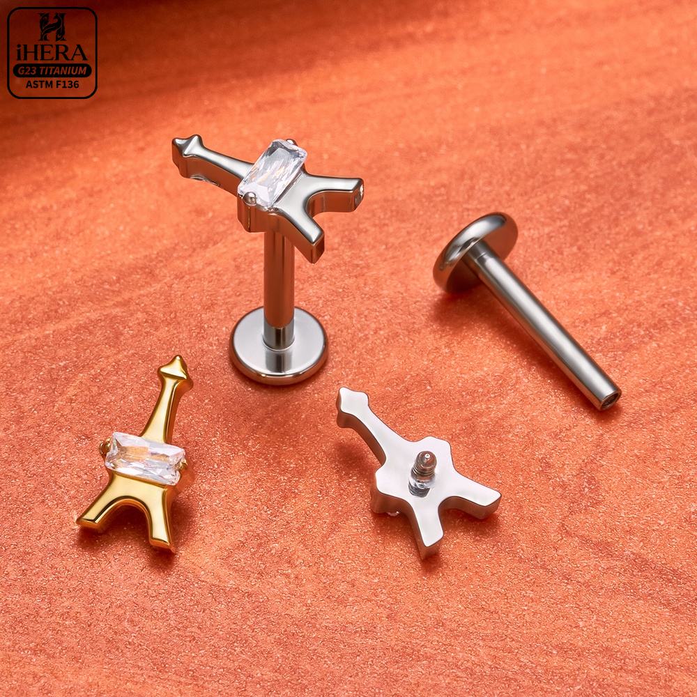 F136 Titanium Piercing Stud Co - Body Jewelry Vertical Labret 评论和价格