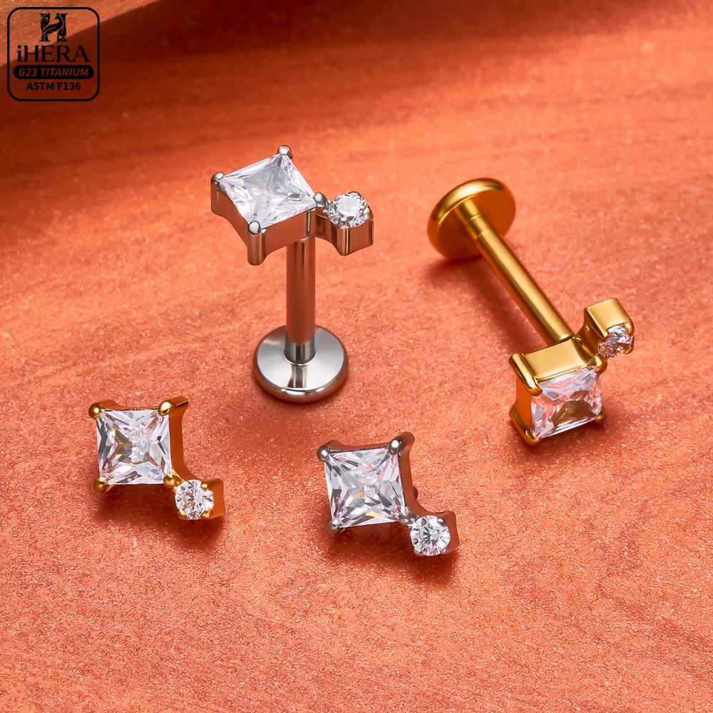 F136 Titanium Piercing Stud Co - Body Jewelry Vertical Labret 评论和价格