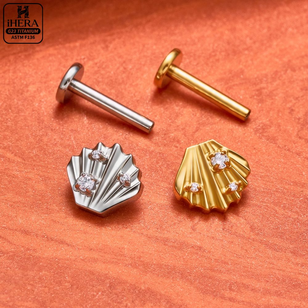 F136 Titanium Piercing Stud Co - Body Jewelry Vertical Labret 评论和价格