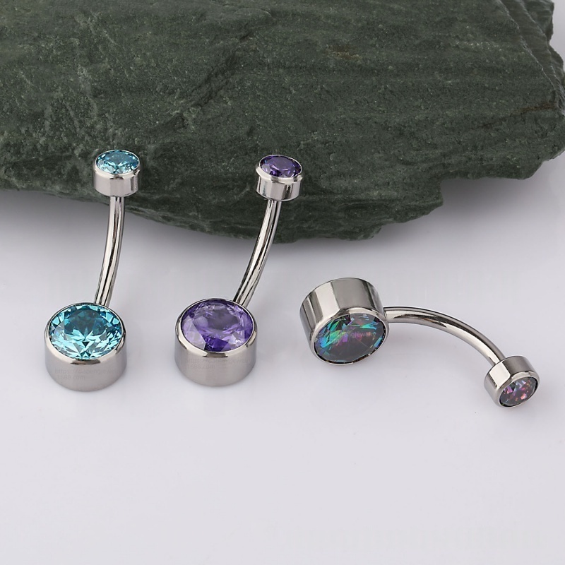 G23 Titanium Navel Ring with C - Belly Bar Titanium 评论和价格