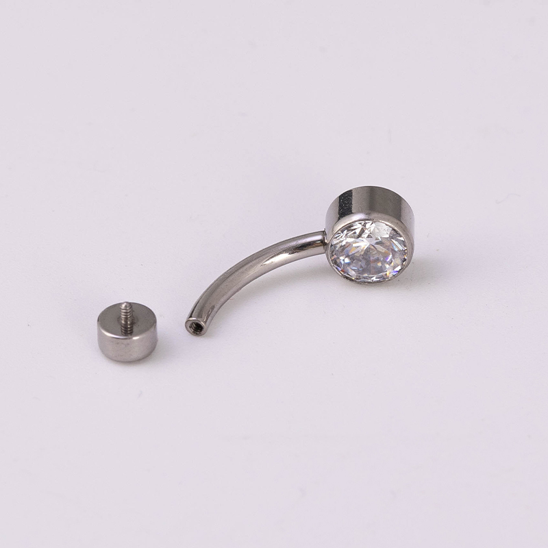G23 Titanium Navel Ring with C - Belly Bar Titanium 评论和价格