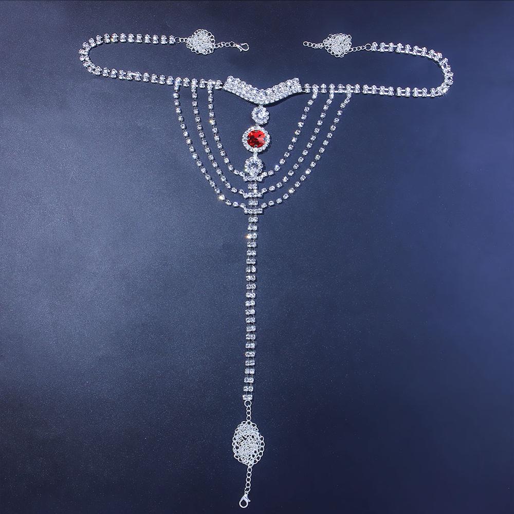 Sexy Body Chain Lingerie Red C - Body Jewelry Waist Chains 评论和价格