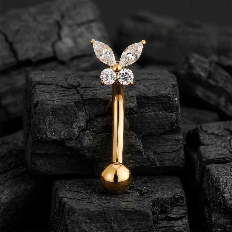 ASTM F136 Titanium Tiny Butter - Body Jewelry Vertical Labret 评论和价格