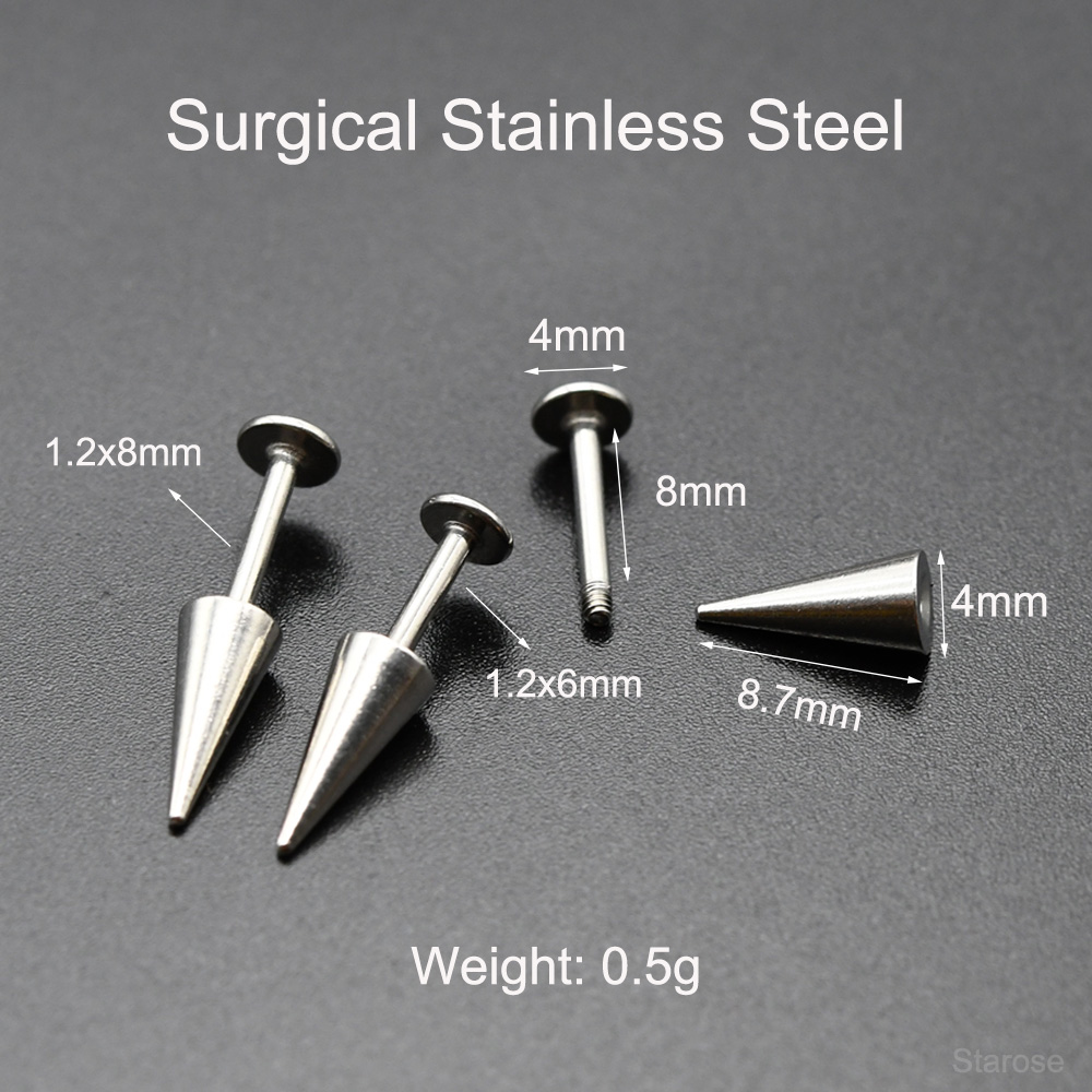 Starose 2Pcs Gothic Cone Stain - Body Jewelry Vertical Labret 评论和价格