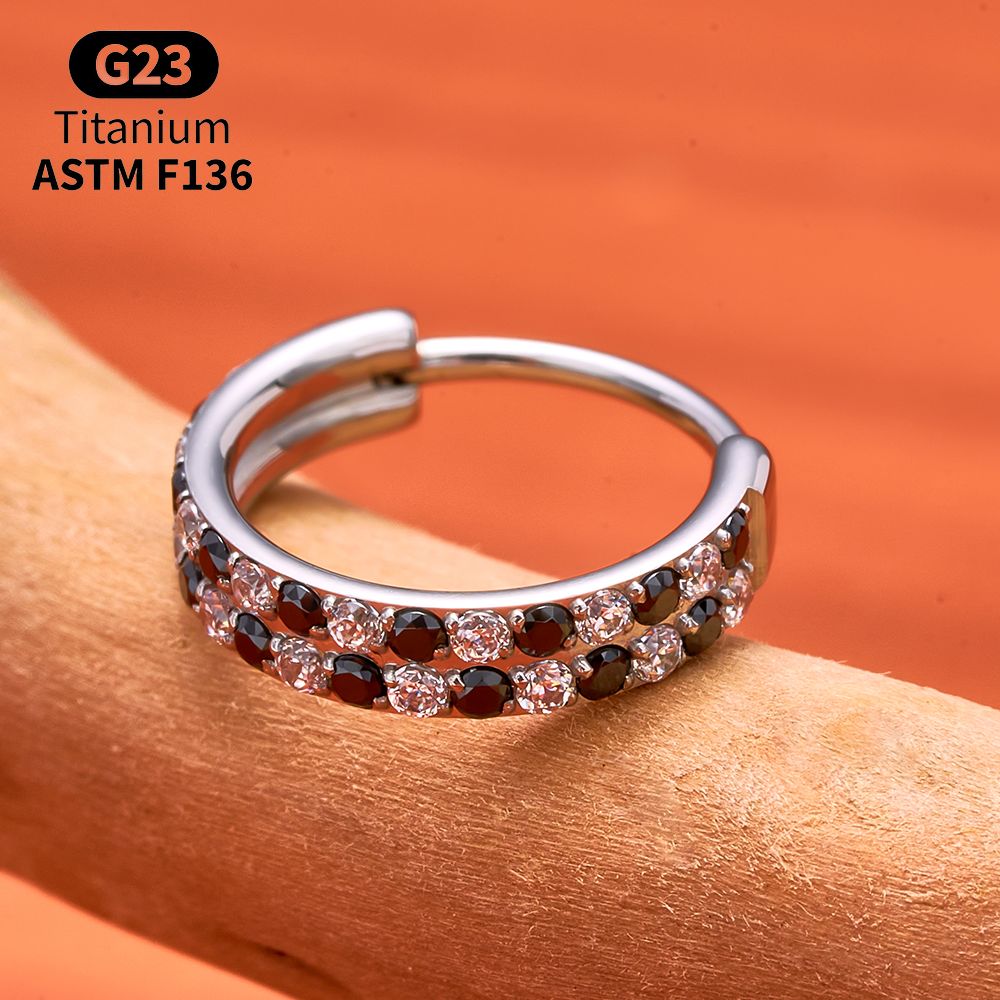 G23 Titanium Faceted CZ Hinged - Helix Cartilage Ring 评论和价格