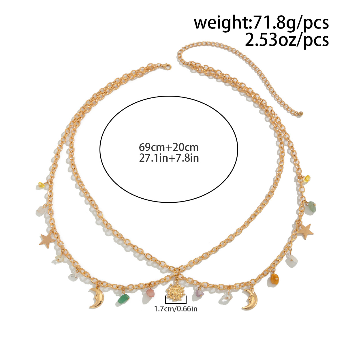Boho Star Moon Sun Pendant Wai - Body Jewelry Waist Chains 评论和价格