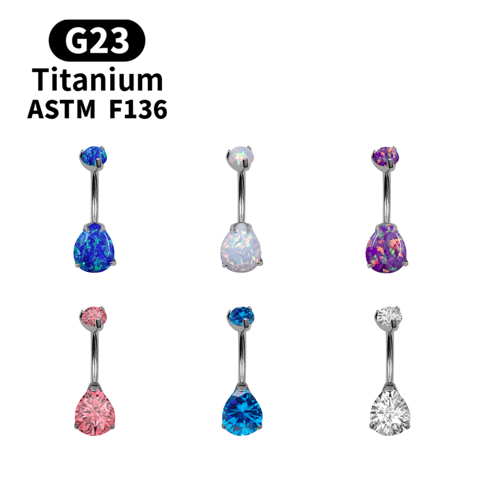 14G Navel Piercing Belly Butto - Belly Bar Titanium 评论和价格