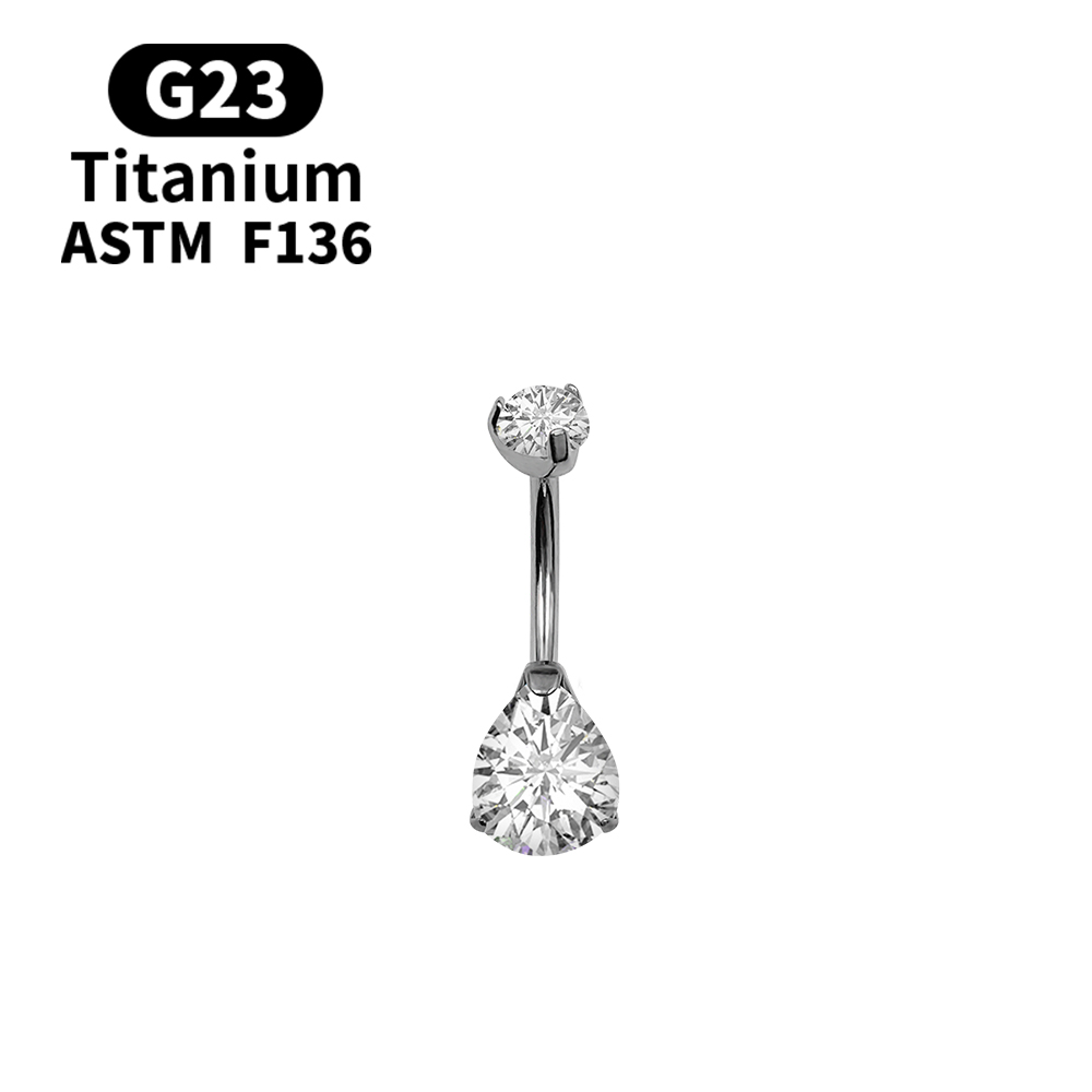 14G Navel Piercing Belly Butto - Belly Bar Titanium 评论和价格