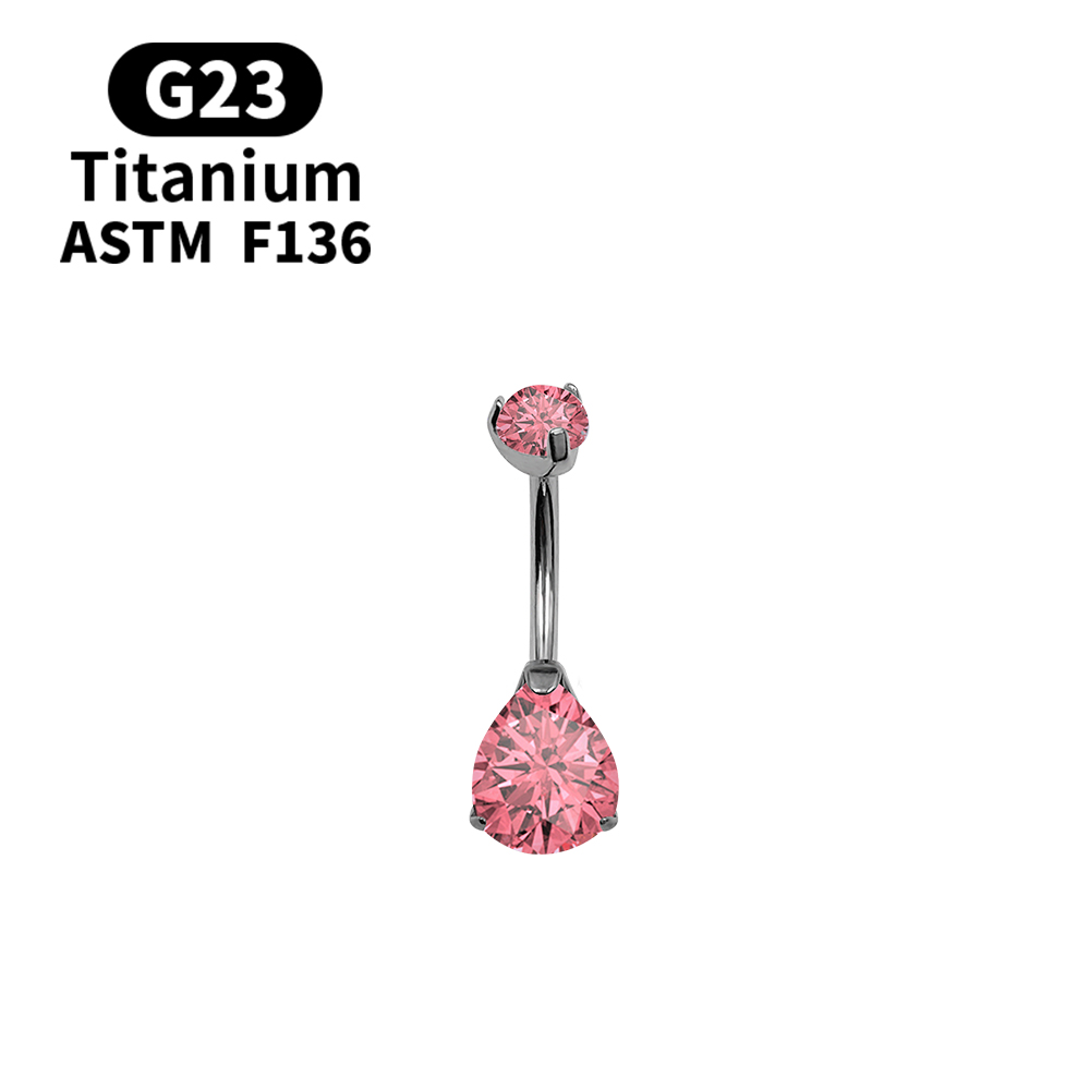 14G Navel Piercing Belly Butto - Belly Bar Titanium 评论和价格