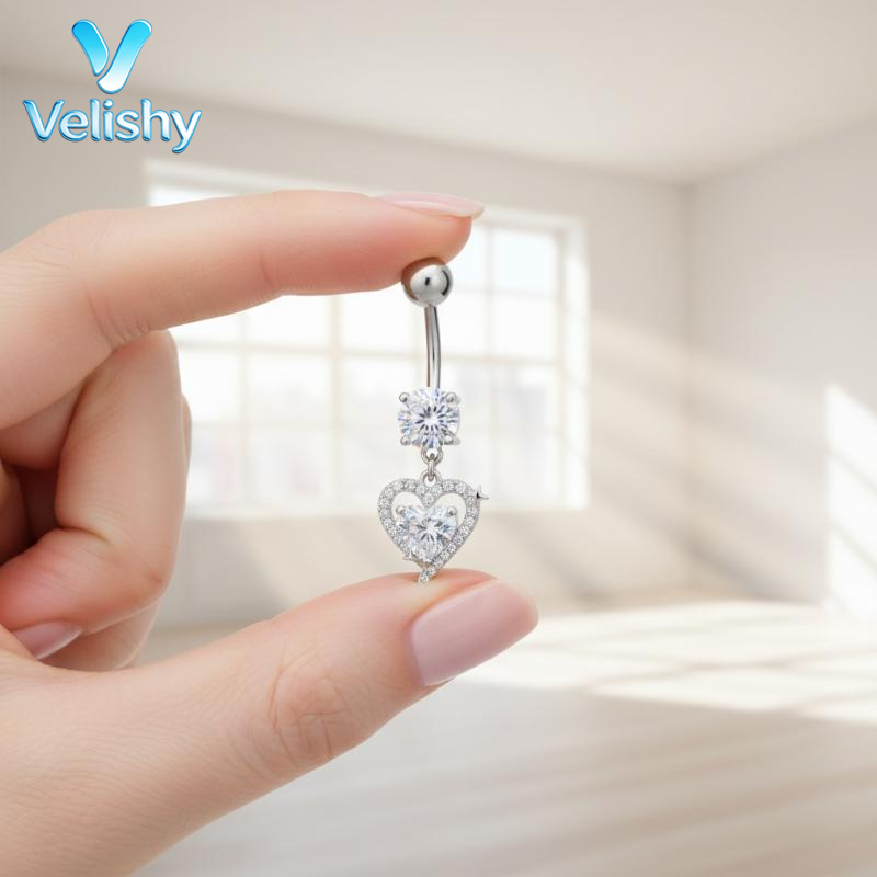 Surgical Steel Dangle Belly Bu - Body Jewelry Belly Button Rings 评论和价格