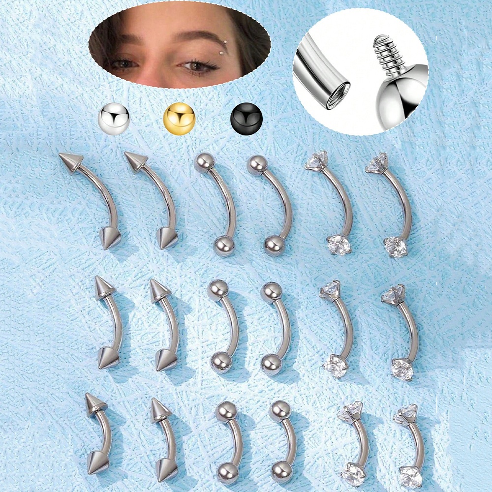 6pcs 16G Stainless Steel Small - Body Jewelry Vertical Labret 评论和价格