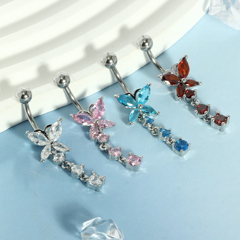 14GA Golden Butterfly with Dan - Body Jewelry Belly Button Rings 评论和价格