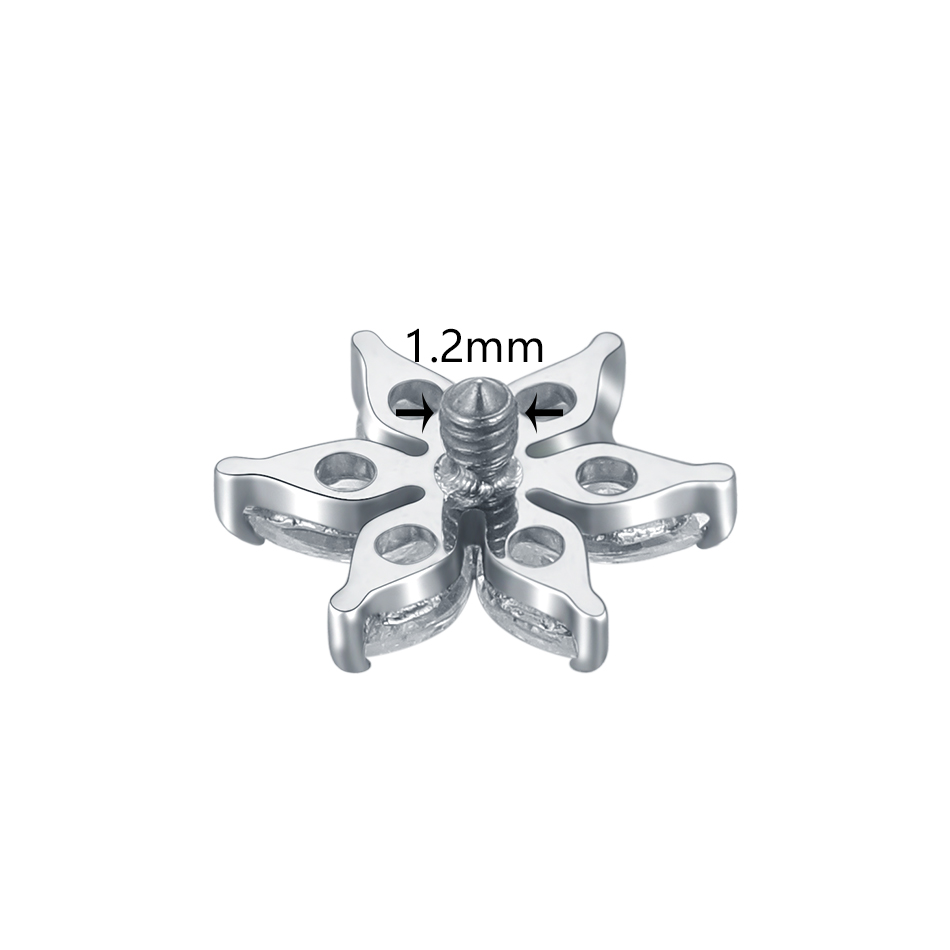 1/5PCS Titanium Crystal Flower - Belly Bar Titanium 评论和价格