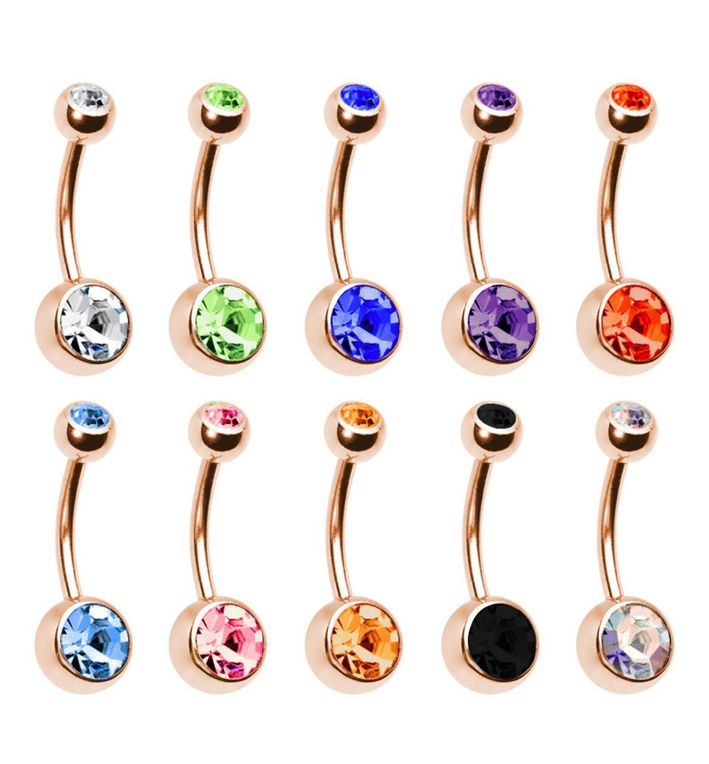 5/10/20Piece Zircon 14G Belly  - Belly Bar Titanium 评论和价格