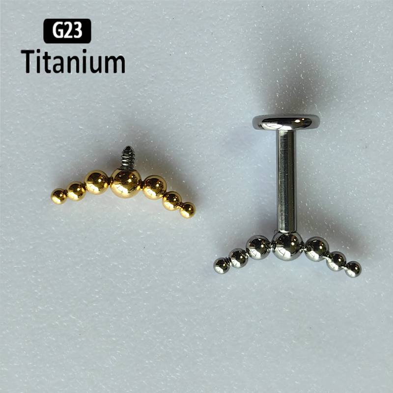 G23 Titanium Piercing 7pcs Bal - Body Jewelry Vertical Labret 评论和价格