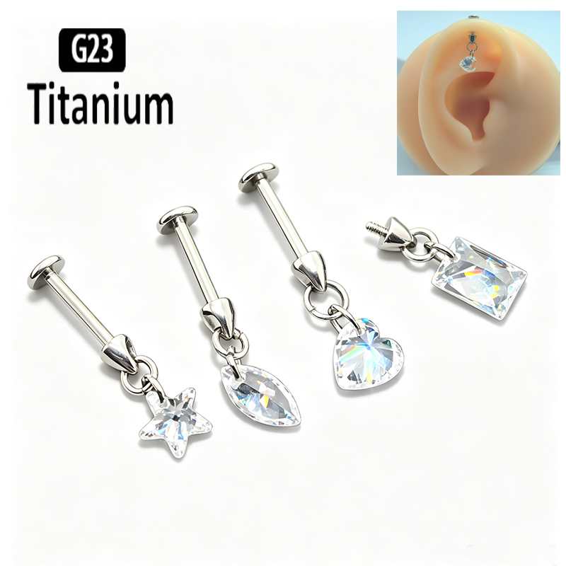 G23 Titanium Piercing Vertical - Body Jewelry Vertical Labret 评论和价格