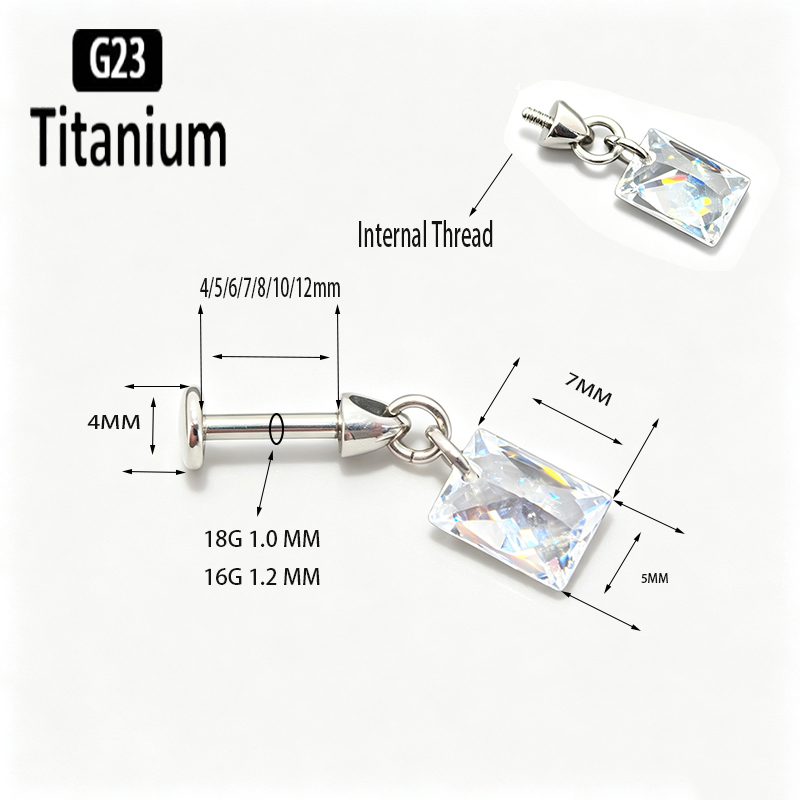 G23 Titanium Piercing Vertical - Body Jewelry Vertical Labret 评论和价格