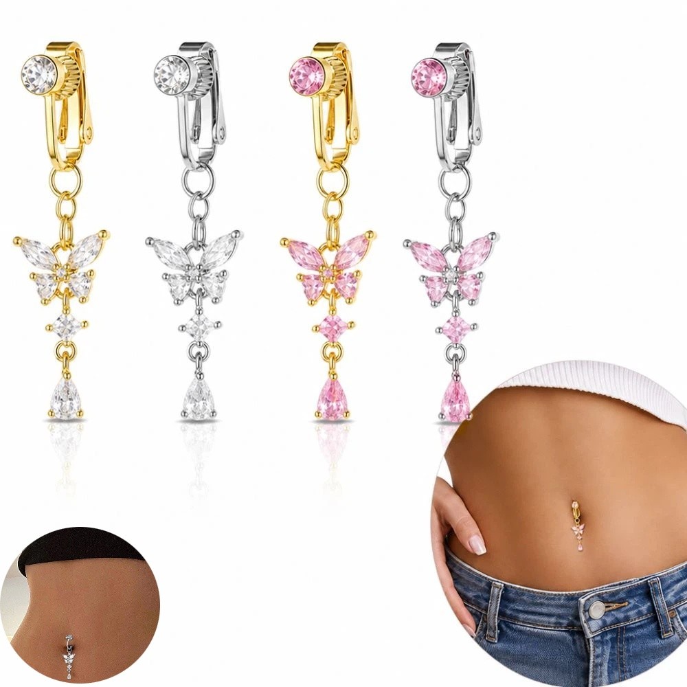Butterfly Design Clip on Belly - Body Jewelry Belly Button Rings 评论和价格