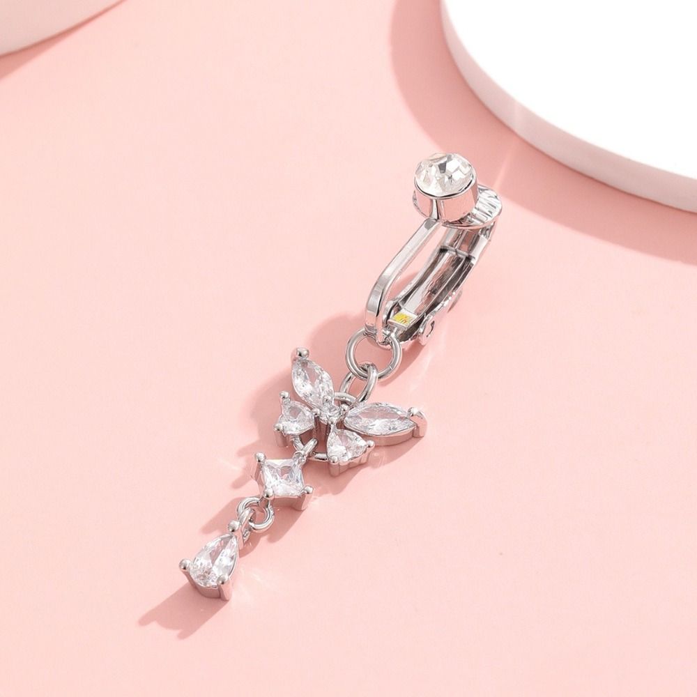 Butterfly Design Clip on Belly - Body Jewelry Belly Button Rings 评论和价格