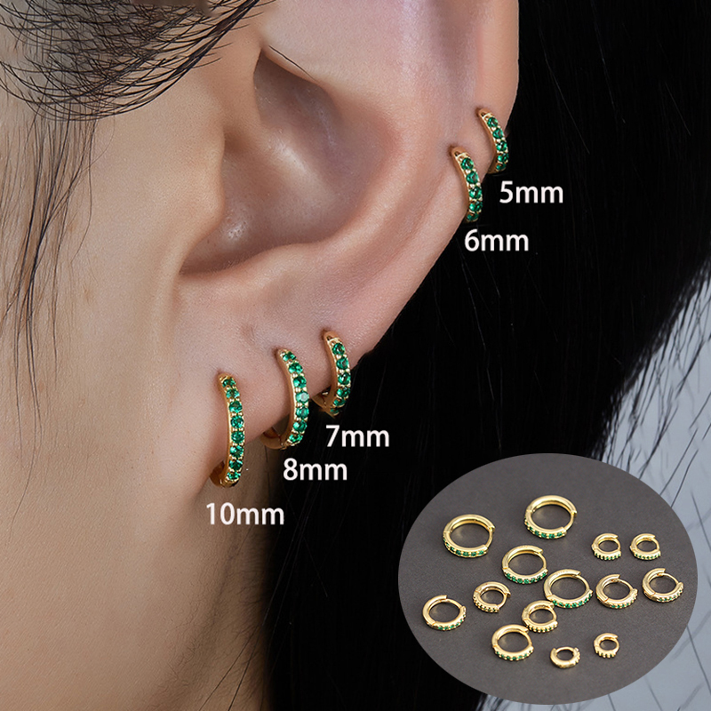 1 Pair Green Little Huggies St - Helix Cartilage Ring 评论和价格