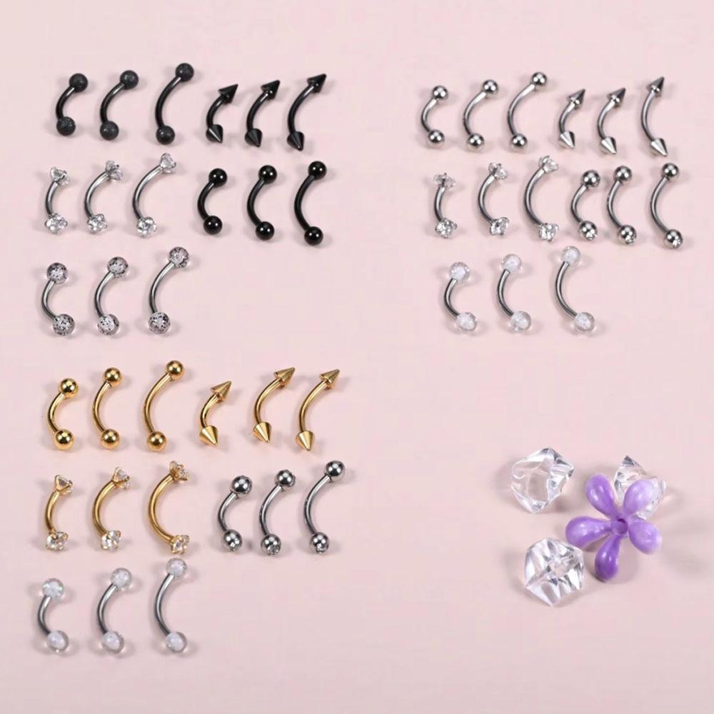 15Pcs Set 16g Piercing Jewelry - Body Jewelry Vertical Labret 评论和价格
