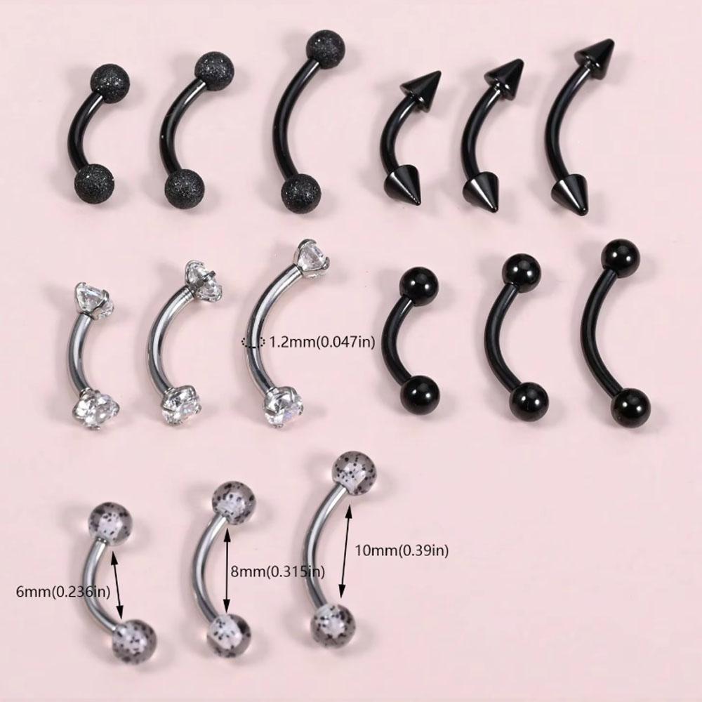 15Pcs Set 16g Piercing Jewelry - Body Jewelry Vertical Labret 评论和价格