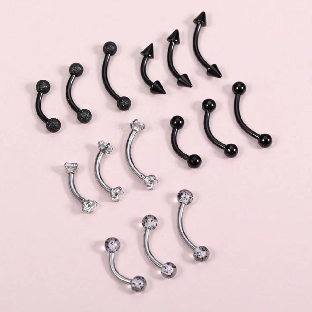 15Pcs Set 16g Piercing Jewelry - Body Jewelry Vertical Labret 评论和价格