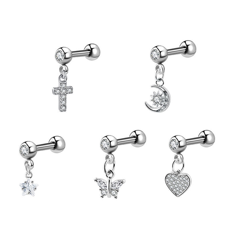 (.) Zircon Earrings Helix Ear  - Helix Cartilage Ring 评论和价格
