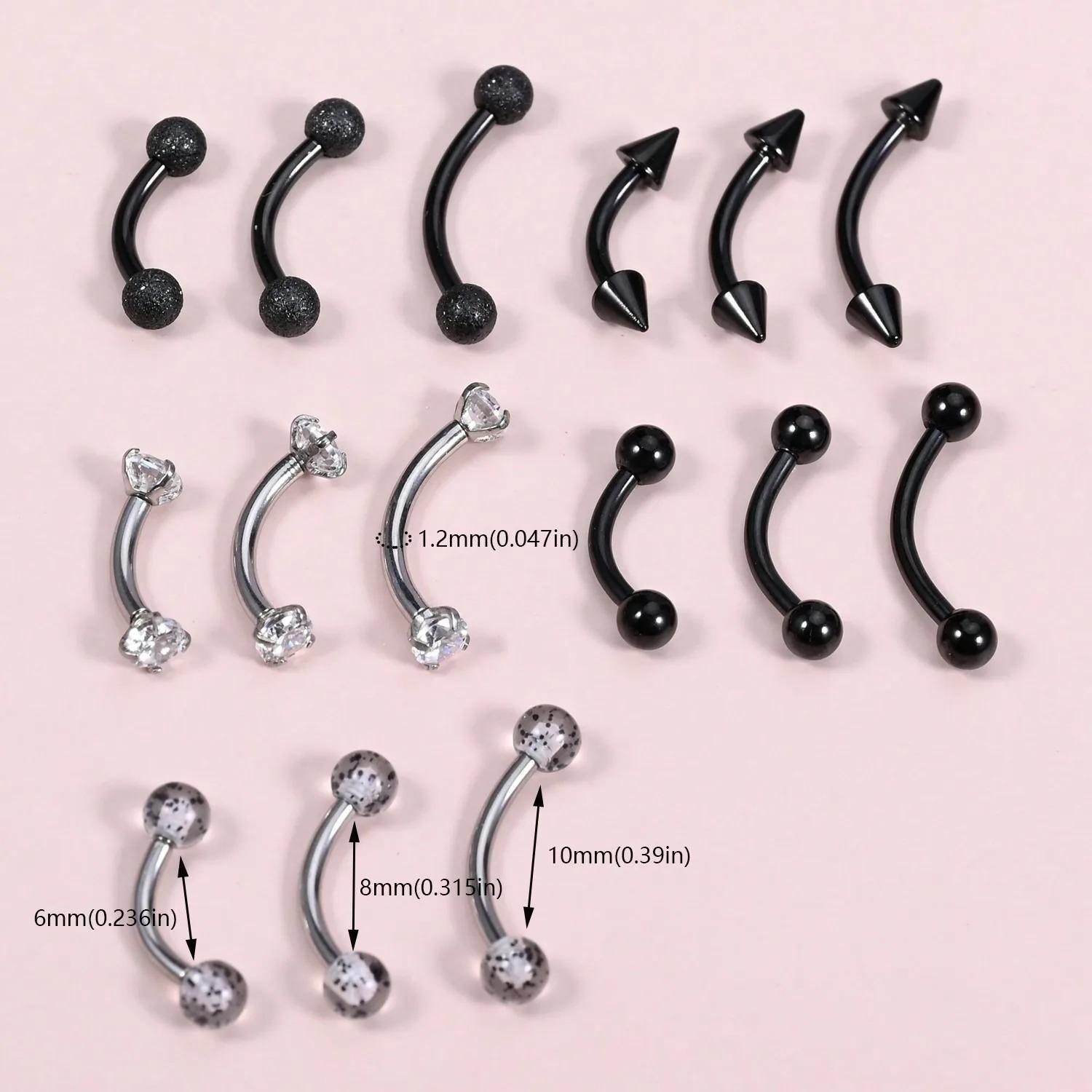 15Pcs 16g Rook Piercing Jewelr - Body Jewelry Vertical Labret 评论和价格