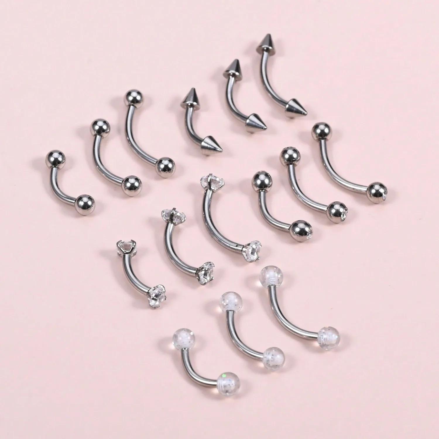 15Pcs 16g Rook Piercing Jewelr - Body Jewelry Vertical Labret 评论和价格
