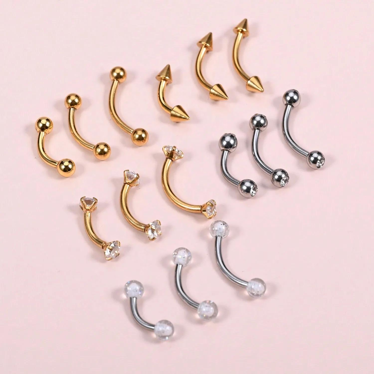 15Pcs 16g Rook Piercing Jewelr - Body Jewelry Vertical Labret 评论和价格