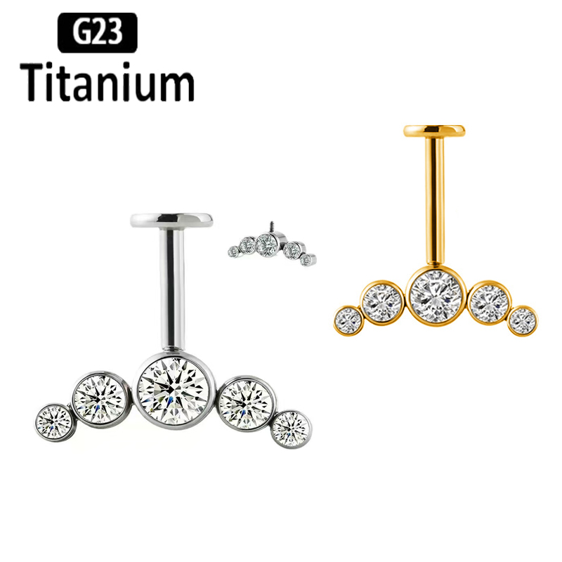 G23 Titanium Ear Piercing Inte - Body Jewelry Vertical Labret 评论和价格