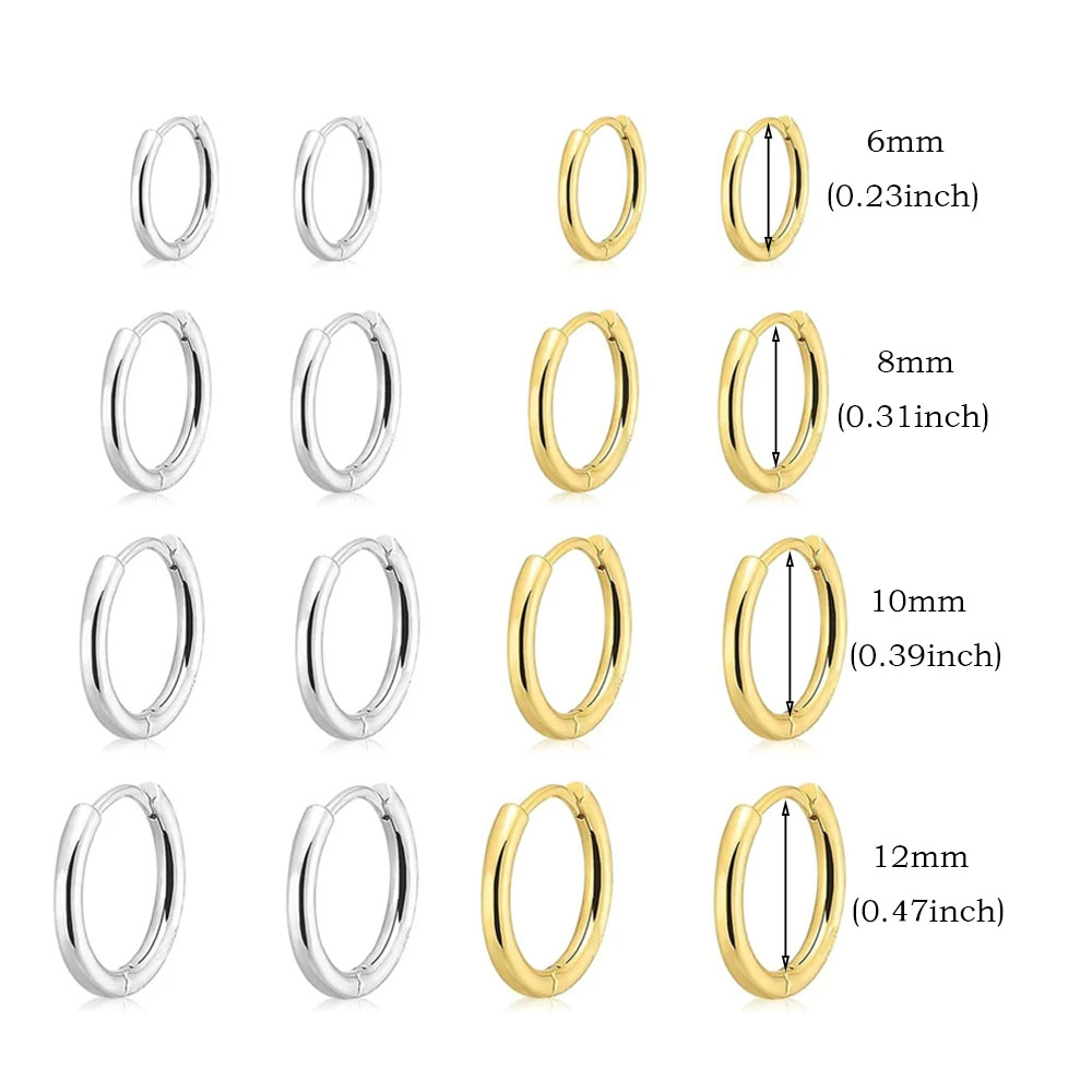 4Pairs/4Pcs Stainless Steel Ci - Helix Cartilage Ring 评论和价格