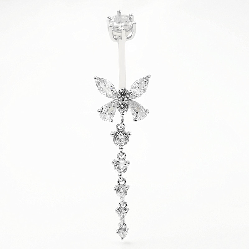 925 Sterling silver Butterfly  - Body Jewelry Belly Button Rings 评论和价格