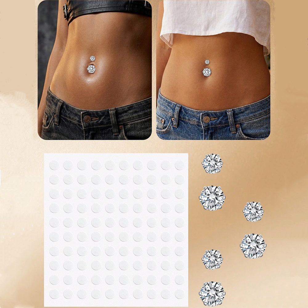 Fake Belly Piercing Cubic Zirc - Body Jewelry Belly Button Rings 评论和价格