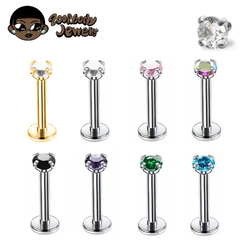 1Pcs G23 Titanium Piercing CZ  - Belly Bar Titanium 评论和价格