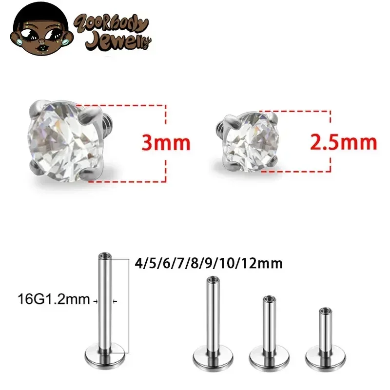 1Pcs G23 Titanium Piercing CZ  - Belly Bar Titanium 评论和价格