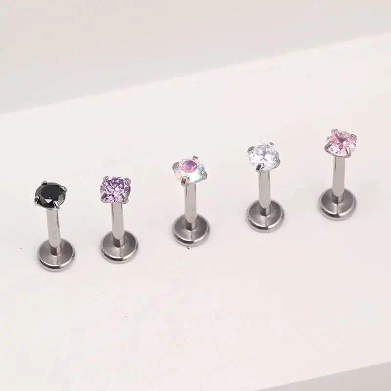 1Pcs G23 Titanium Piercing CZ  - Belly Bar Titanium 评论和价格