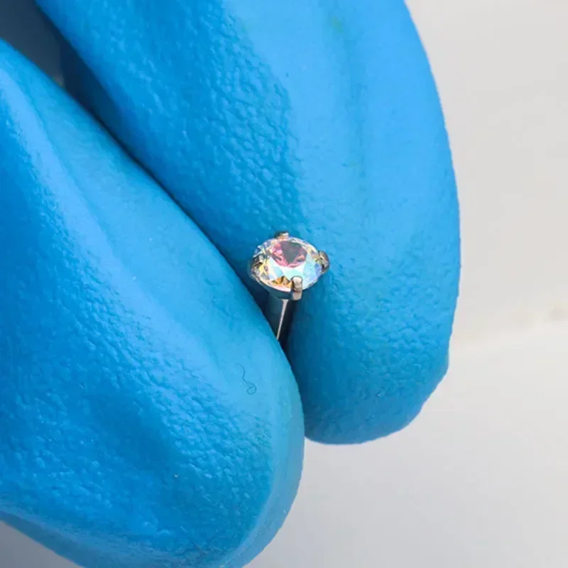 1Pcs G23 Titanium Piercing CZ  - Belly Bar Titanium 评论和价格