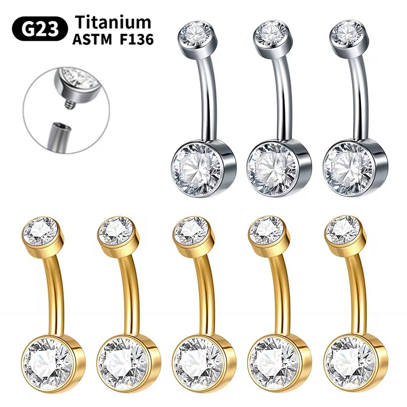 5/10Pcs Titanium Belly Button  - Belly Bar Titanium 评论和价格