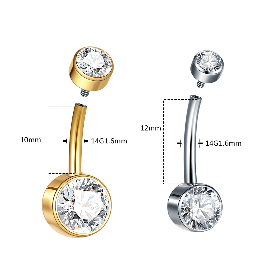 5/10Pcs Titanium Belly Button  - Belly Bar Titanium 评论和价格