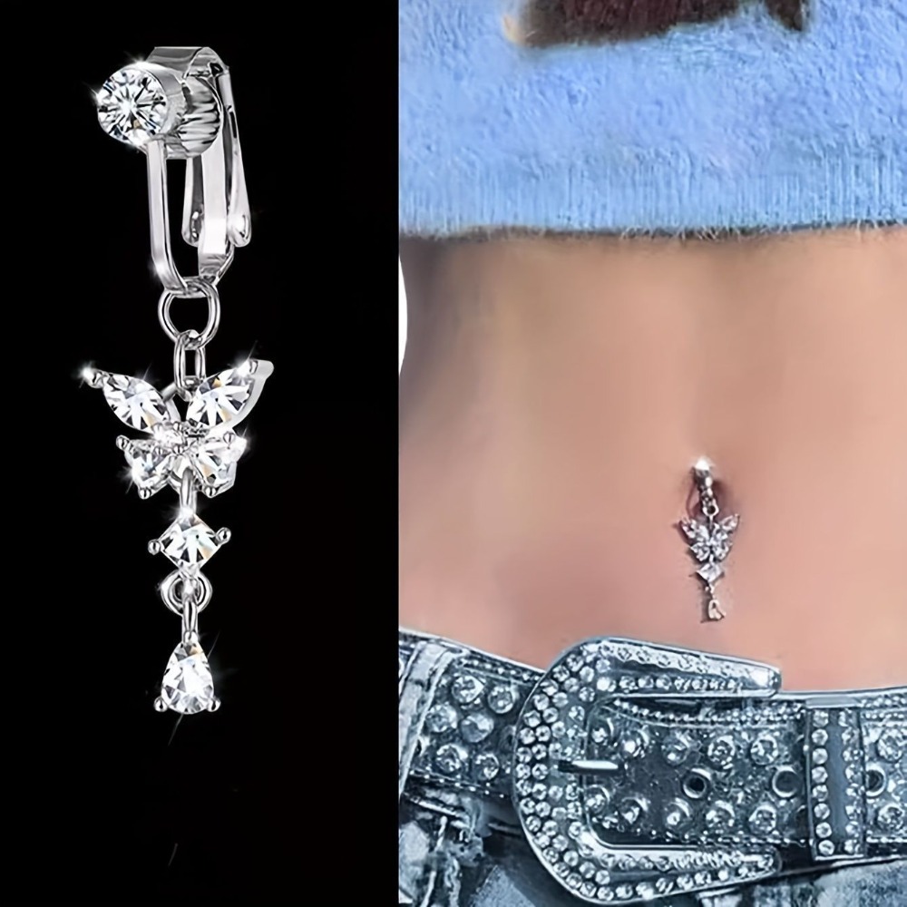 Butterfly Design Clip On Belly - Body Jewelry Belly Button Rings 评论和价格