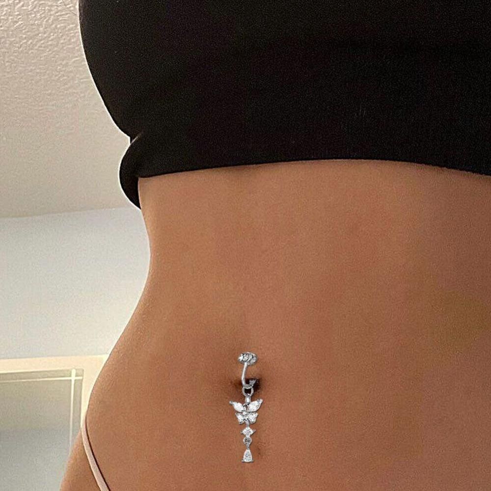 Butterfly Design Clip On Belly - Body Jewelry Belly Button Rings 评论和价格