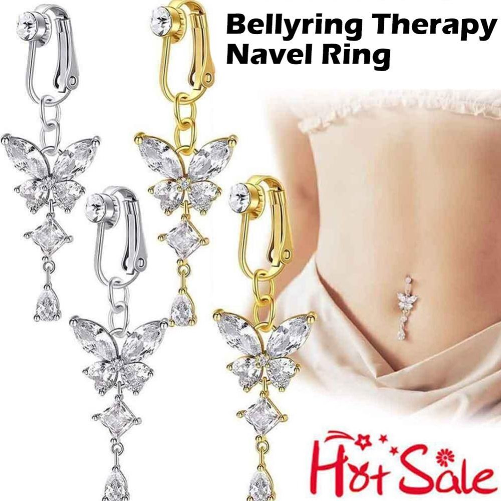 Butterfly Design Clip On Belly - Body Jewelry Belly Button Rings 评论和价格