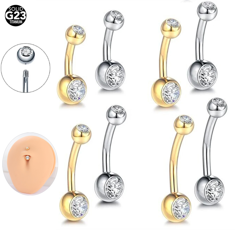 1Pc G23 Titanium Belly Button  - Belly Bar Titanium 评论和价格
