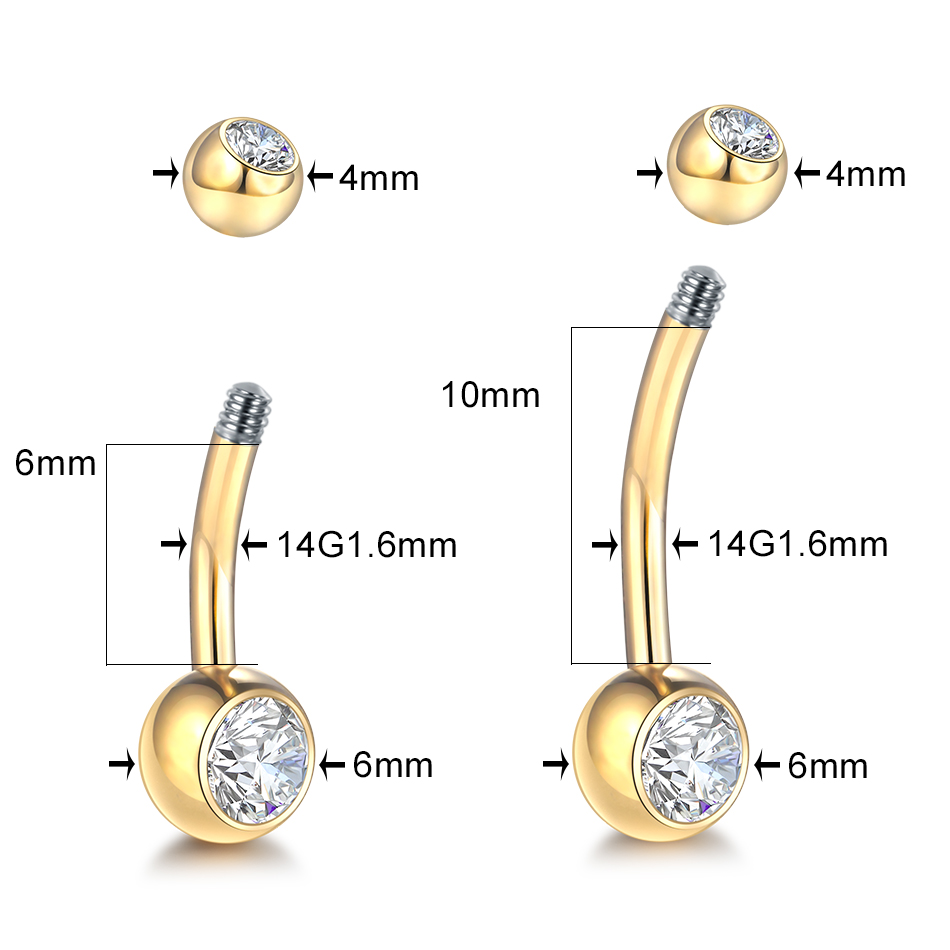 1Pc G23 Titanium Belly Button  - Belly Bar Titanium 评论和价格