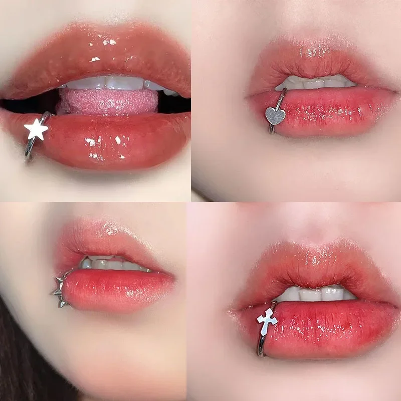 Stainless Steel Lip Ring Hinge - Body Jewelry Vertical Labret 评论和价格